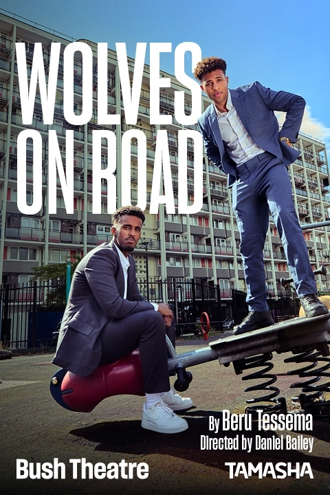 Wolves On Road Image